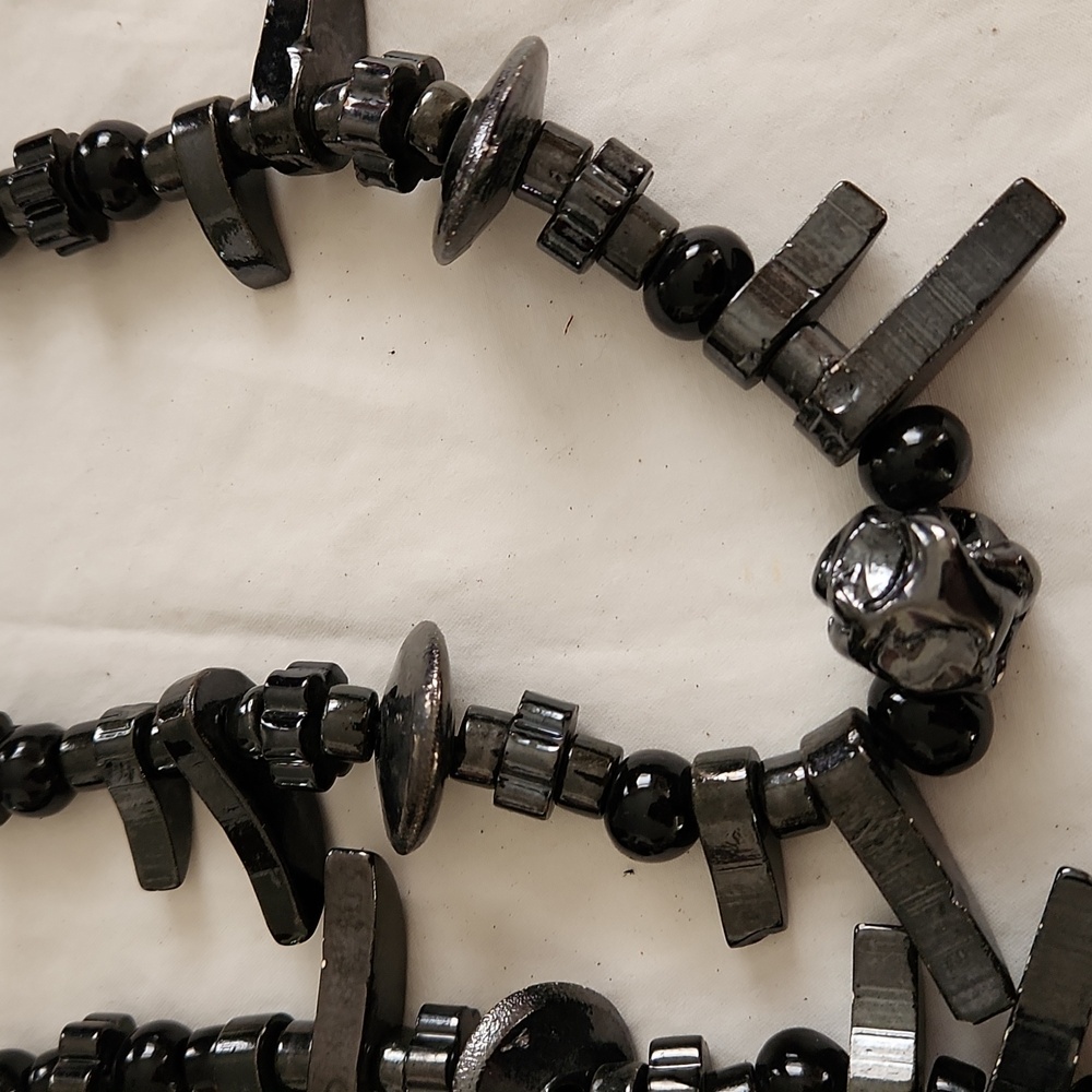 Bundle Grecian 6 Vintage Black   Ceramic Bead Necklace & Extra  Beads Greek - Picture 10 of 11